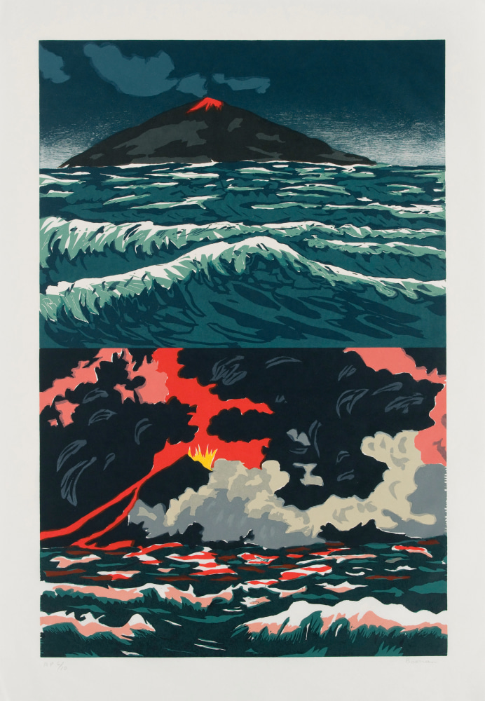 Richard Bosman
Volcano, 1989
Woodcut
37 7/8 x 25 in. / 96.3 x 63.5 cm.
Edition of 45
Published by Brooke Alexander Inc.