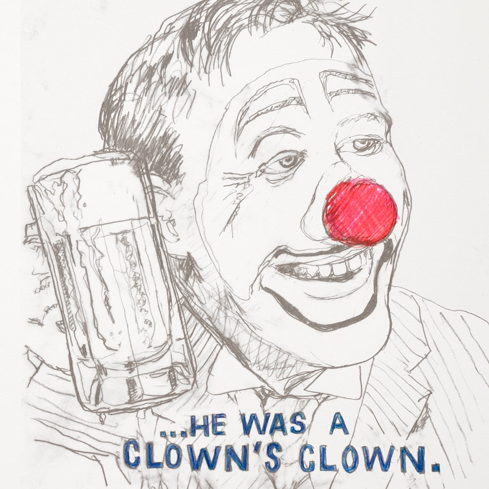 David Kramer
Clown, 2019
Lithograph with hand-coloring
18 1/4 x 15 in. / 46.4 x 38.1 cm.
Edition of 35
Published by Owen James Gallery