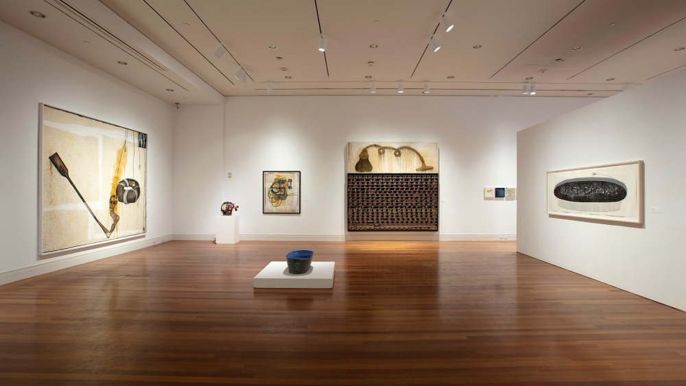 Installation view, Luis Cruz Azaceta, What A Wonderful World, Ogden Museum of Southern Art, New Orleans, LA, 2022.
