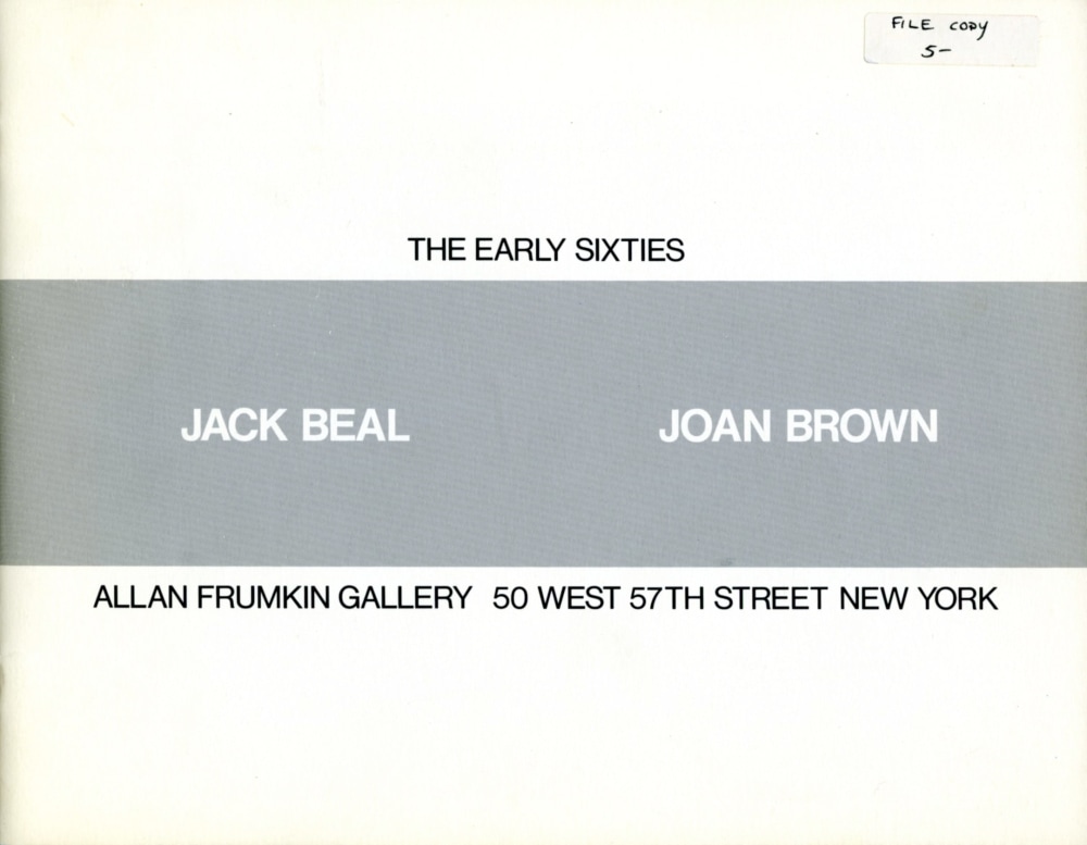 Jack Beal, Joan Brown: The Early Sixties - Publications - George Adams Gallery