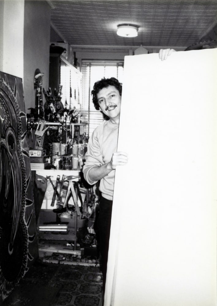 Luis Cruz Azaceta&amp;nbsp;in his Queens studio in the early 1980s.