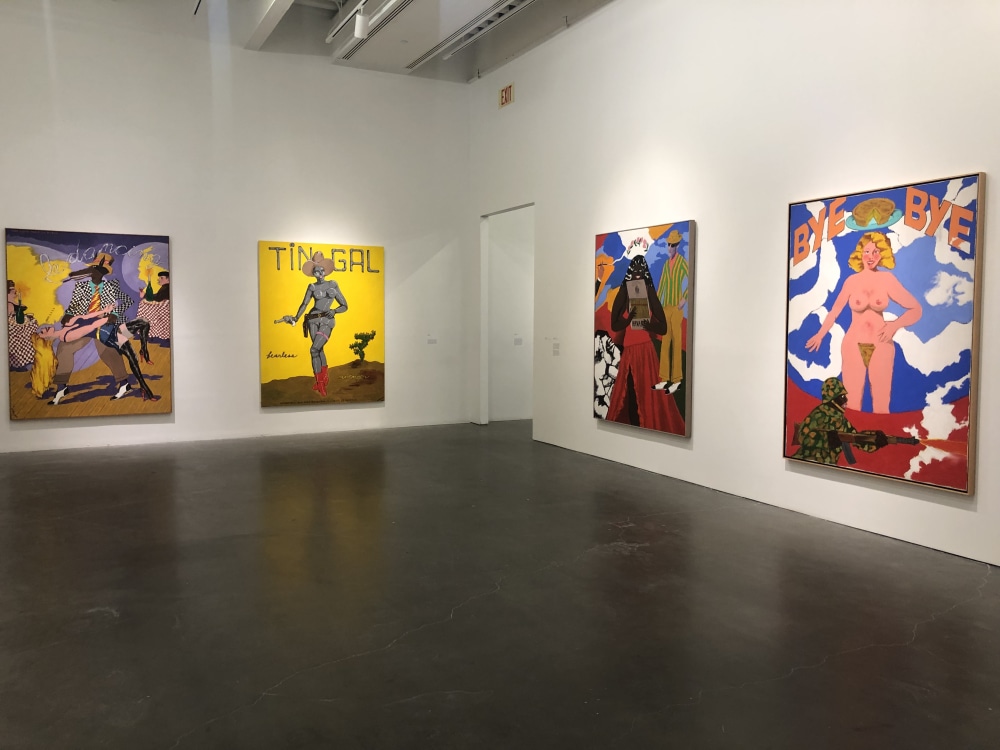 Installation view of Robert Colescott's exhibition at the New Museum