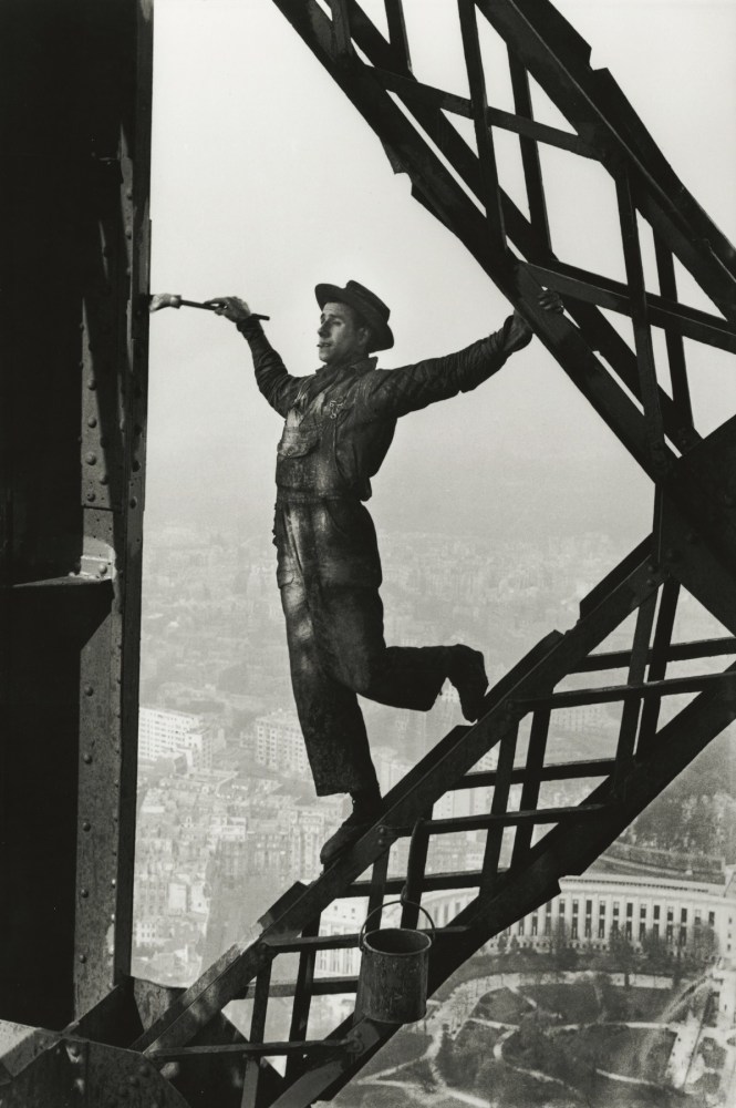Painter on the Eiffel Tower, Paris, 1953