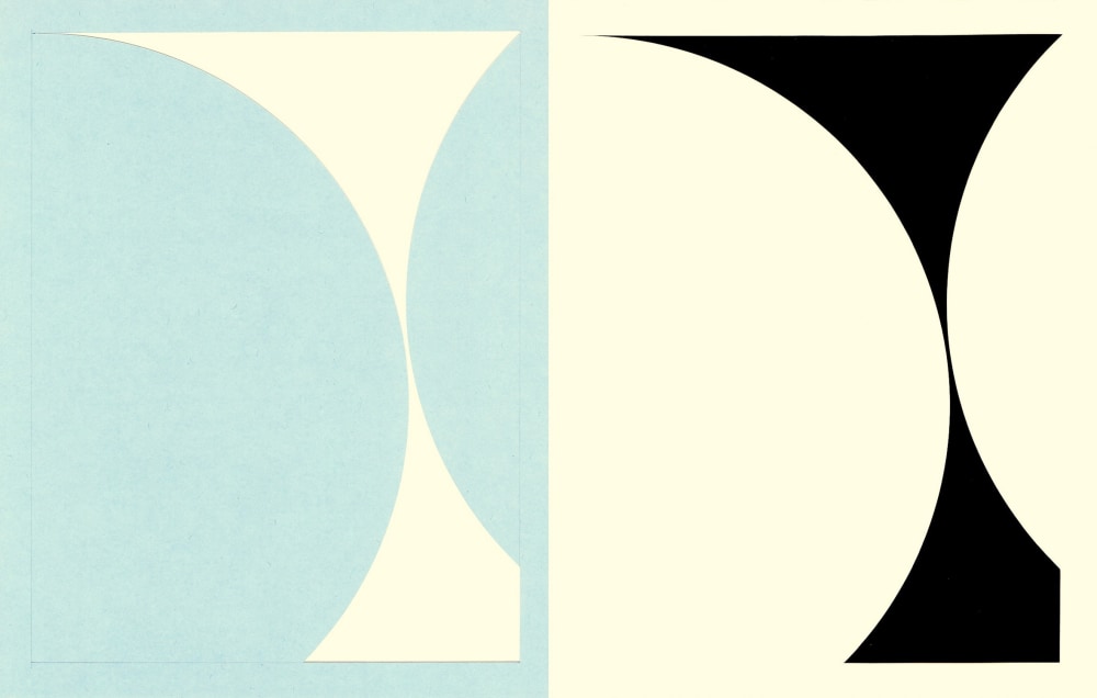 Richard Caldicott, Photogram and paper negative, geometric shape, blue, abstract photography, unique piece, Sous Les Etoiles Gallery