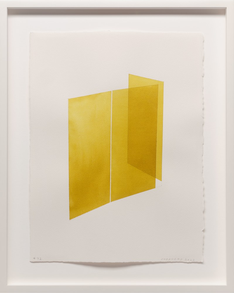 Kate Shepherd
Yellow, Folding Walls, #72, 2022
Watercolor on Arches paper
Framed Dimensions:
18 7/8 x 15 1/8 x 1 1/2 inches
47.9 x 38.4 x 3.8 cm