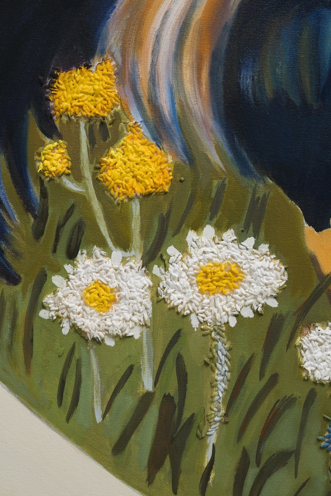 Katz painting of daisies