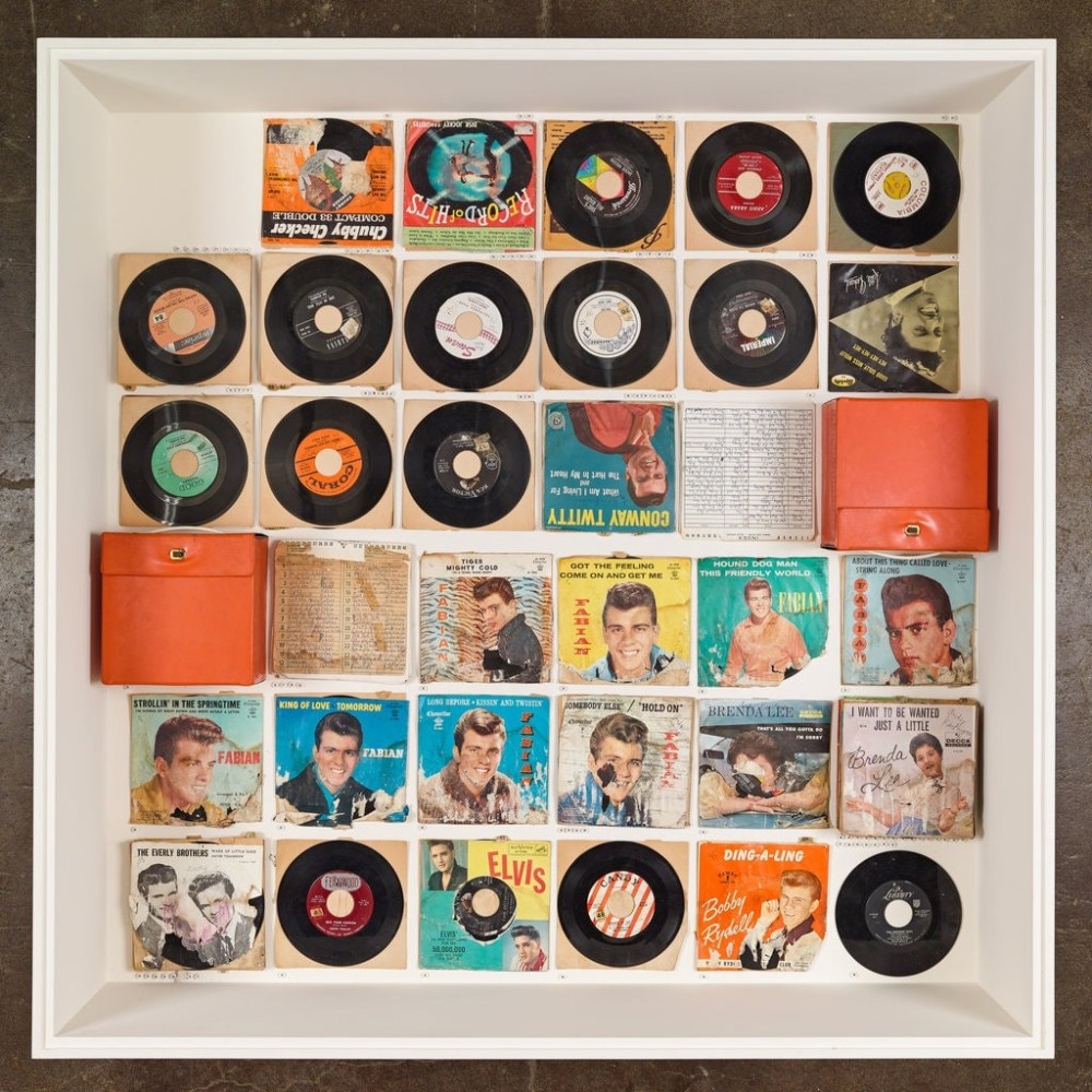 display of vinyl records