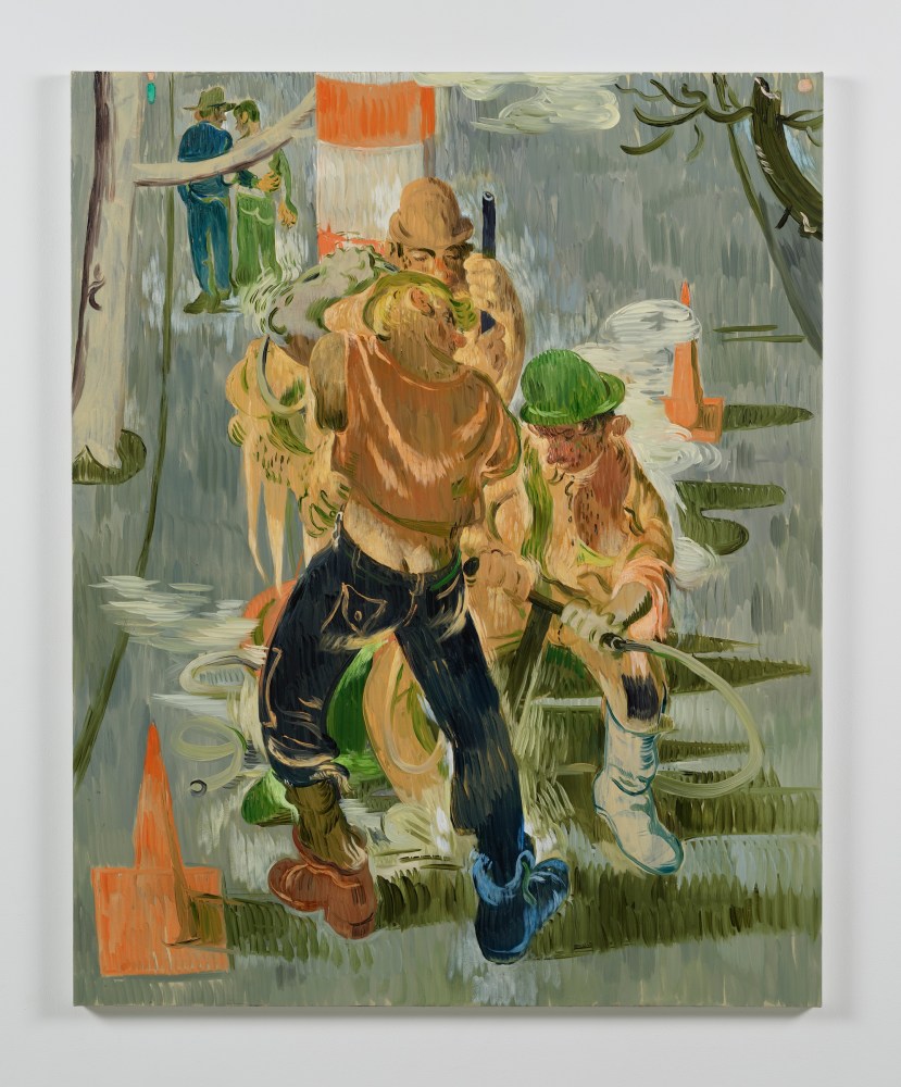 Salman Toor,&amp;nbsp;Construction Men, 2021,&amp;nbsp;Oil on canvas,&amp;nbsp;60 x 48 inches,&amp;nbsp;(152.4 x 121.9 cm).