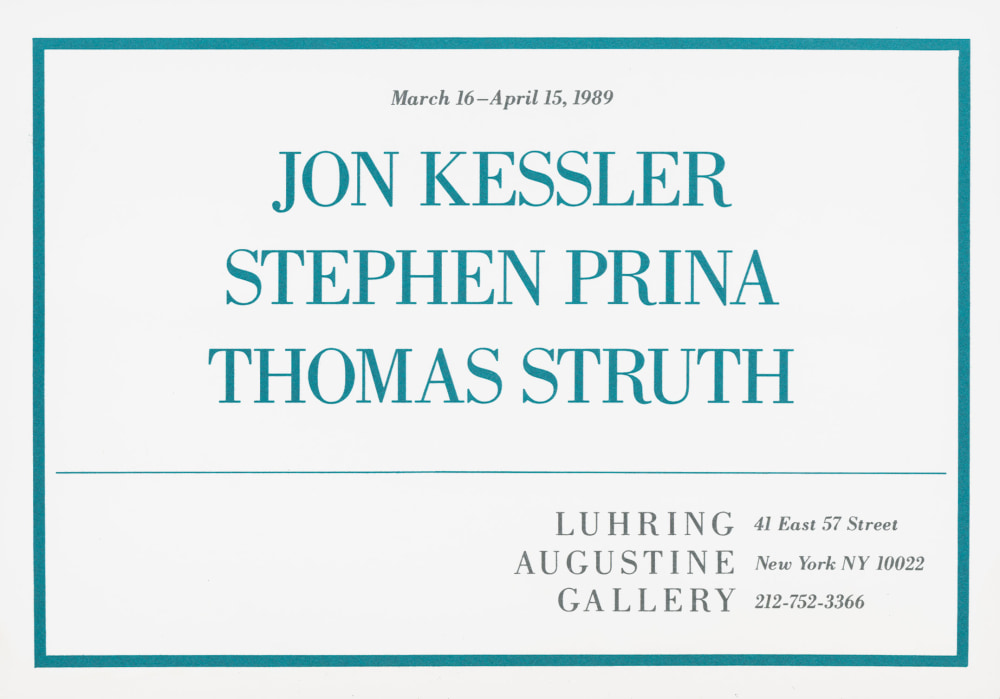 Jon Kessler, Stephen Prina, Thomas Struth -  - Exhibitions - Luhring Augustine