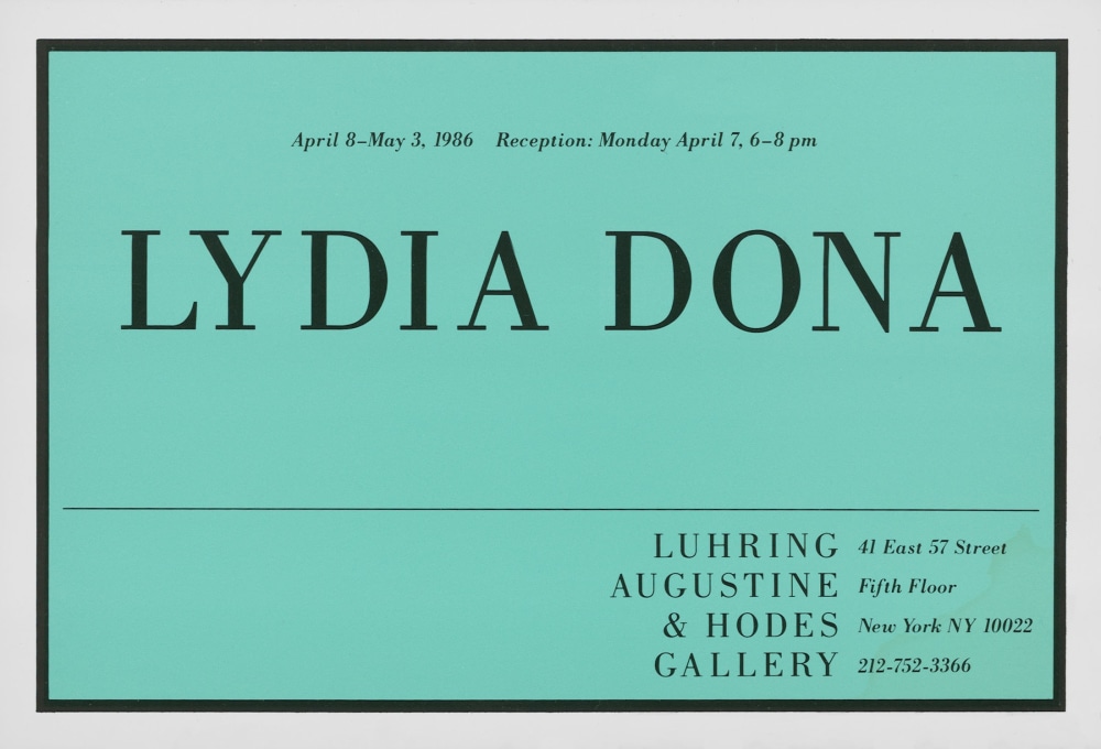 Lydia Dona -  - Exhibitions - Luhring Augustine