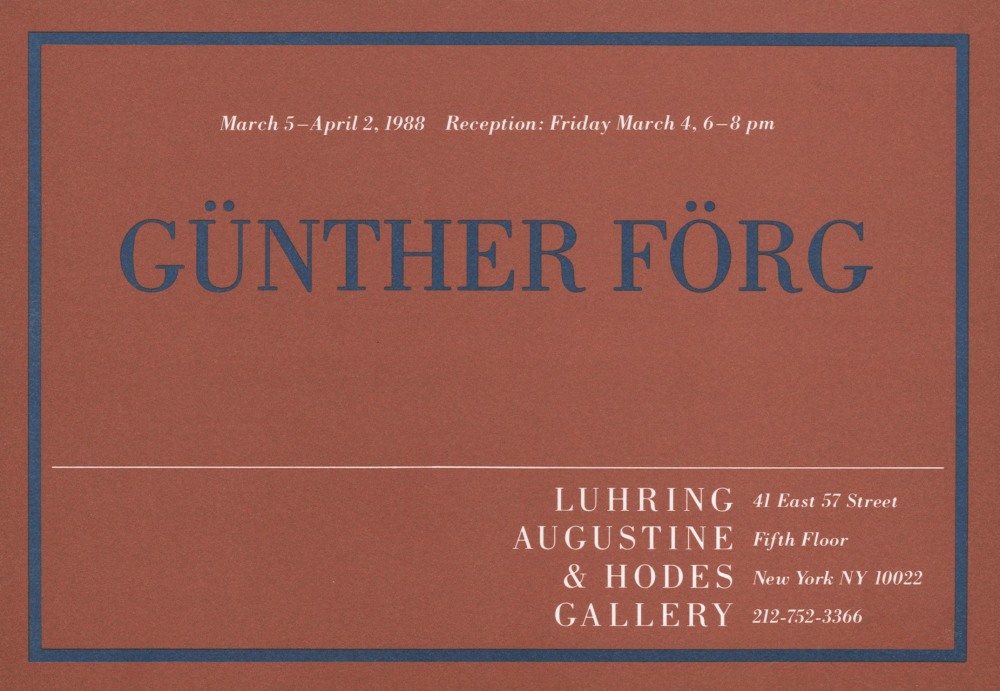 Günther Förg -  - Exhibitions - Luhring Augustine