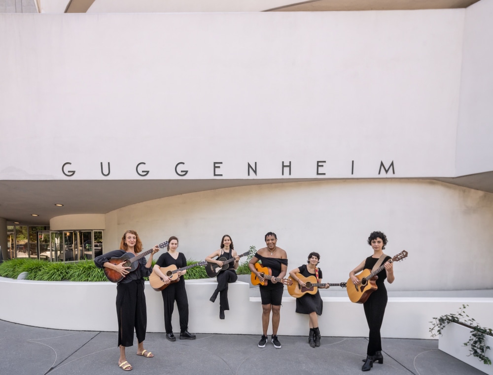 Performers from Ragnar Kjartansson&amp;rsquo;s&amp;nbsp;Romantic Songs of the Patriarchy&amp;nbsp;(2018), Solomon R. Guggenheim Museum, New York, July 2&amp;ndash;5, 2021. From left to right: Anna J Witiuk, Alex Koi, Rose Stoller, Felice Rosser, Miriam Elhajli, and Katie Martucci. Photo: David Heald. &amp;copy; Ragnar Kjartansson;&amp;nbsp;Courtesy the artist, Luhring Augustine, New York, and i8 Gallery, Reykjav&amp;iacute;k.