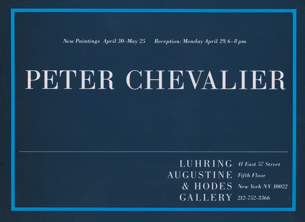 Peter Chevalier -  - Exhibitions - Luhring Augustine
