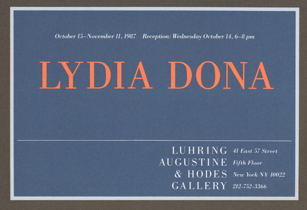 Lydia Dona -  - Exhibitions - Luhring Augustine