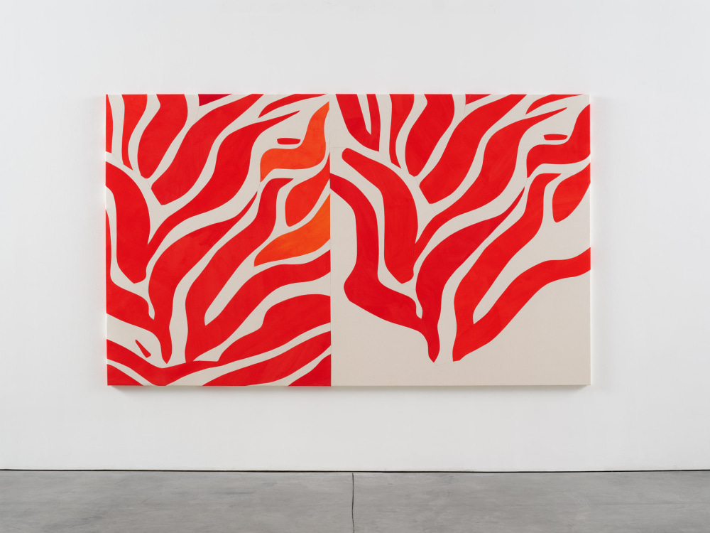 Sarah Crowner, Untitled (Around Orange), 2023,&amp;nbsp;Acrylic on canvas, sewn,&amp;nbsp;72 x 120 inches (182.9 x 304.8 cm).

&amp;nbsp;