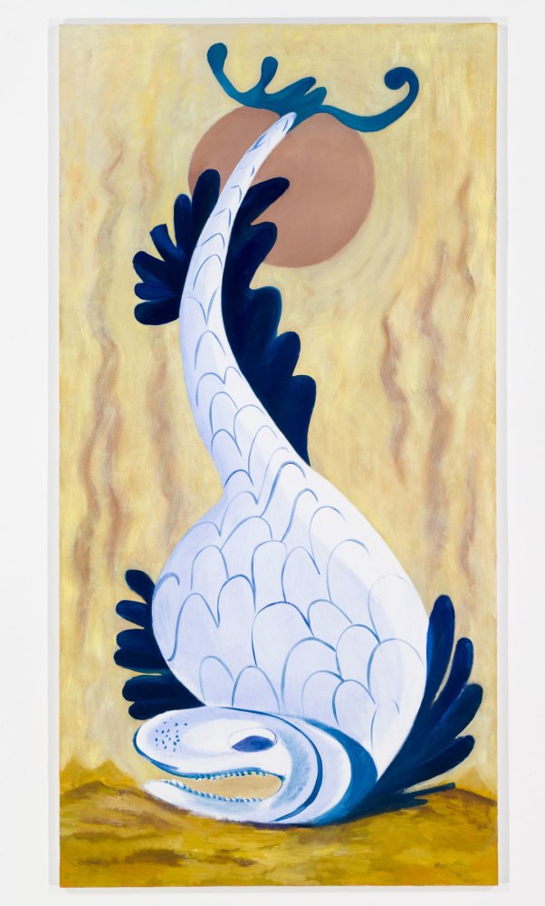 Allison Katz, Whale II, 2014, Oil on canvas, 96 1/8 x 48 1/8 inches (244 x 122 cm)