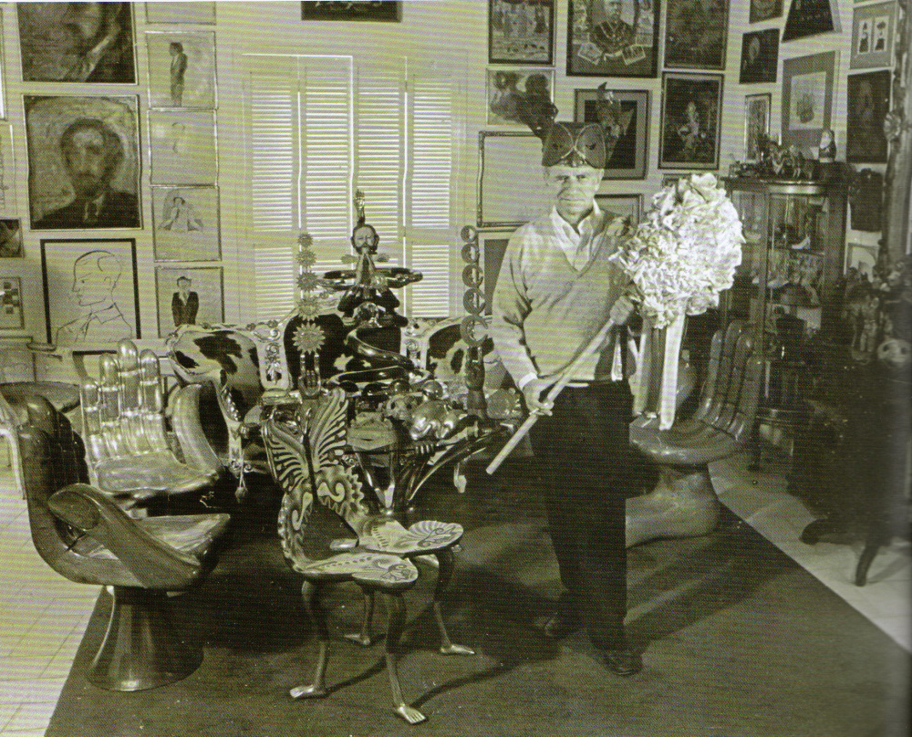 Pedro Friedeberg in his studio in San Miguel de Allende, ca. 1980