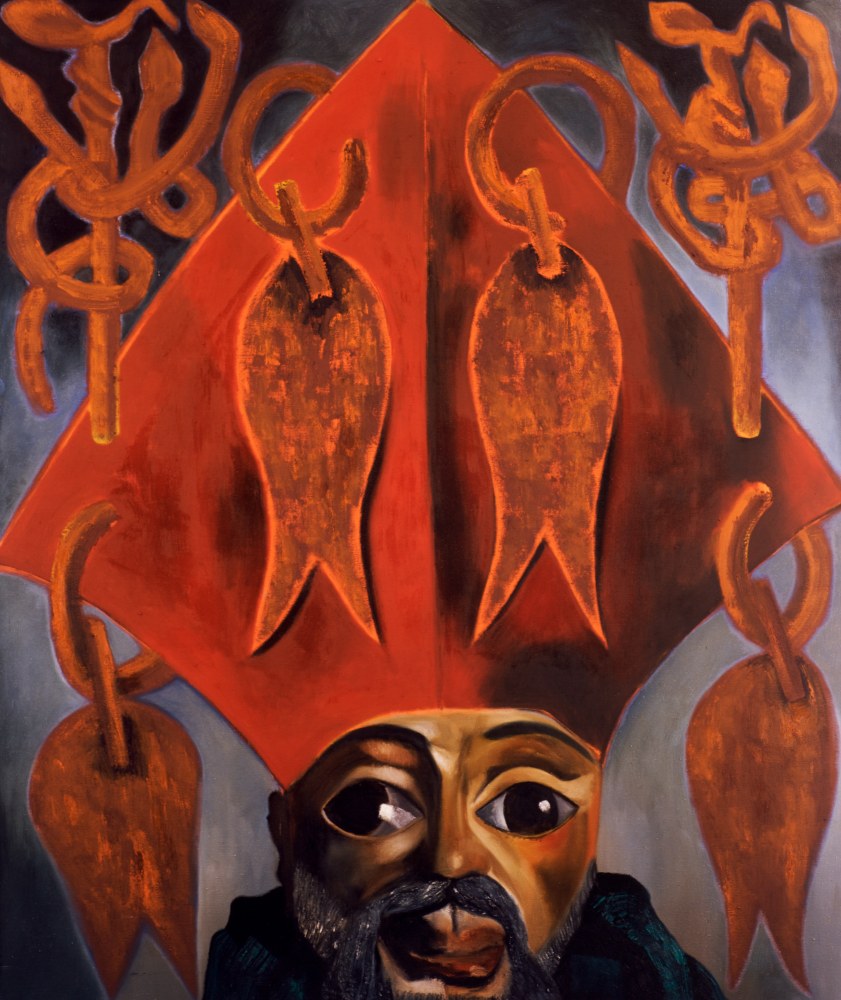 Oil on canvas painting of a priest by Francesco Clemente