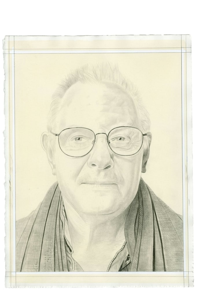Portrait of Bill Jensen by Phong Bui, pencil on paper