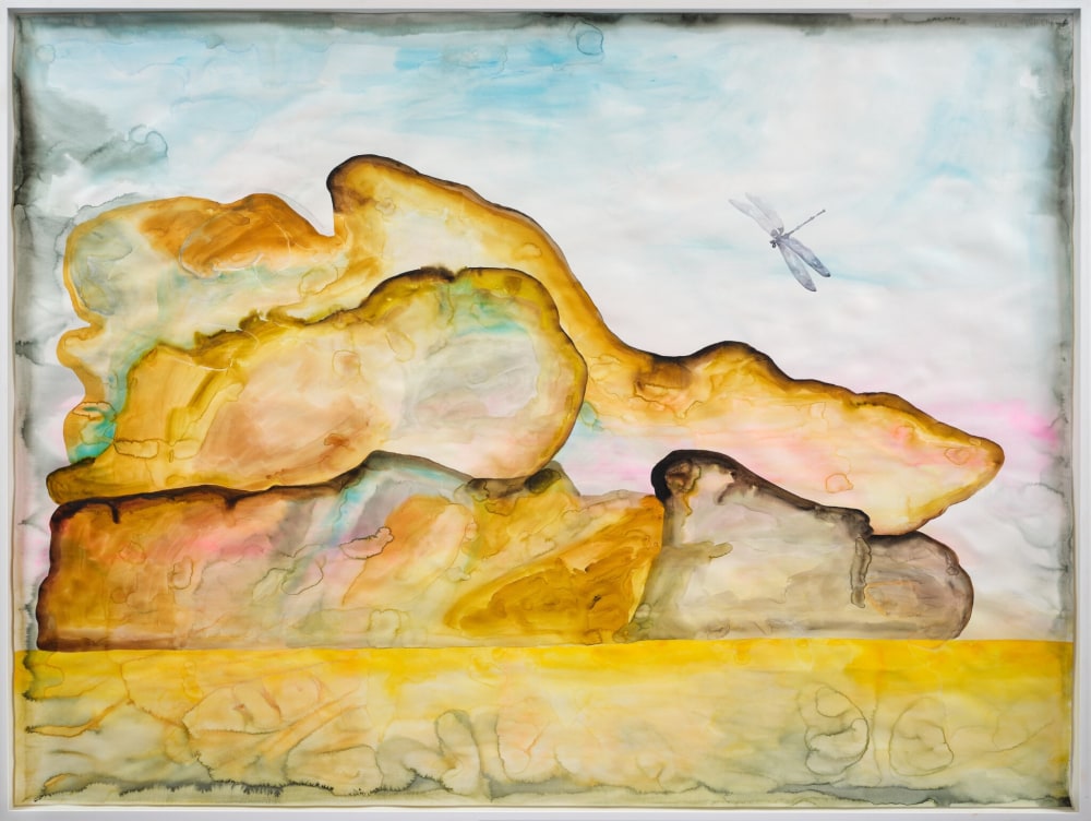Francesco Clemente, Summer, 2022, Watercolor on paper, 60 3/4 x 80 3/4 inches (154.3 x 205.1 cm) framed © Francesco Clemente; Photo by Argenis Apolinario; Courtesy the artist and Vito Schnabel Gallery