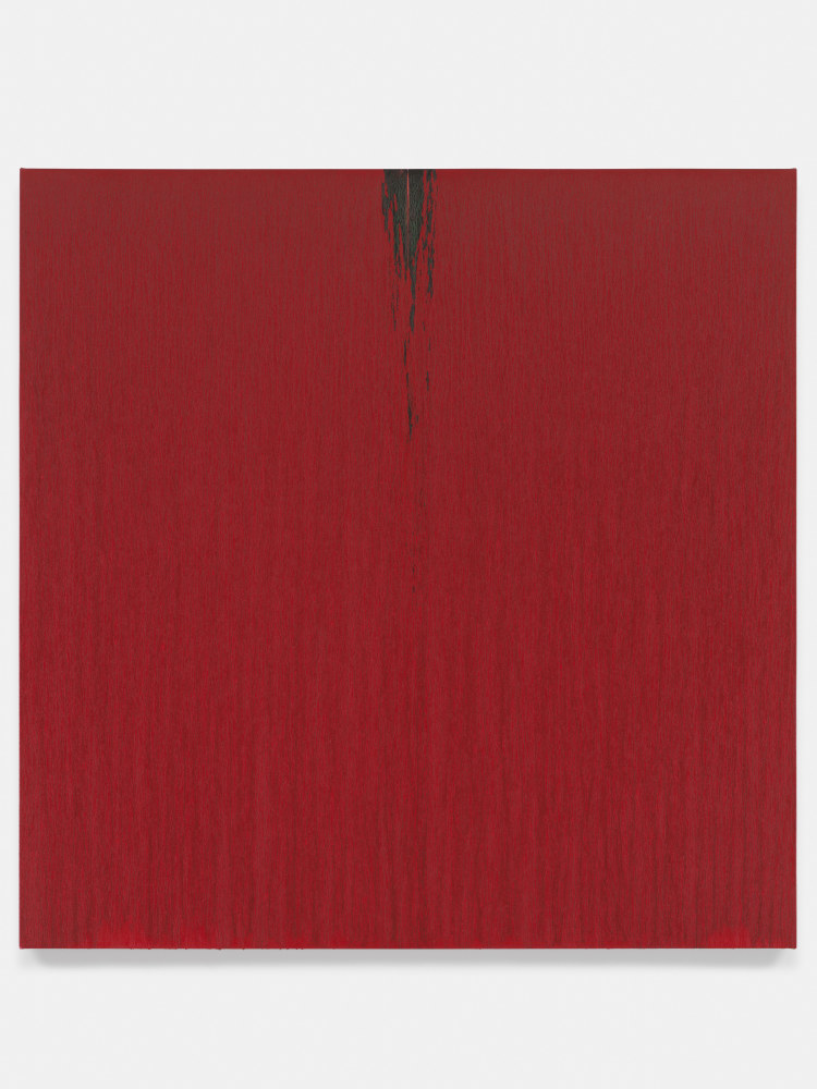 Oil on canvas painting by Pat Steir entitled "Red", 2018