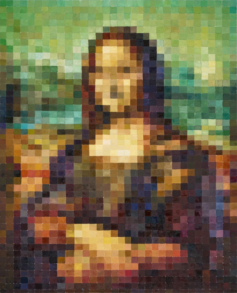 Oil on canvas reimagining of the Mona Lisa by Gus Van Sant