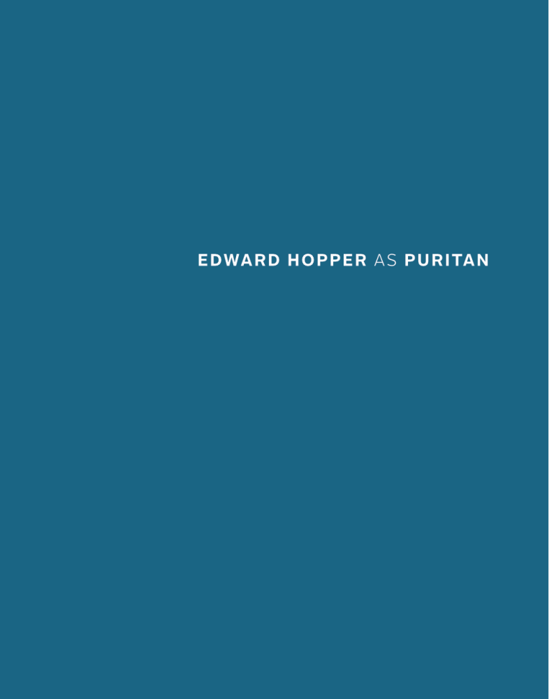 Edward Hopper as Puritan - Publications - Craig Starr Gallery