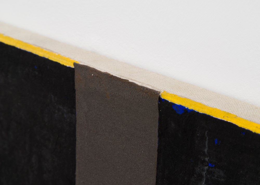 detail harvey quaytman painting illustrating the edge of a stretched canvas