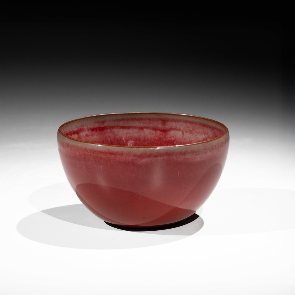 Kawase Shinobu - Kakuji (Fire-Red Celadon) Teabowl - Artworks - Joan B Mirviss LTD | Japanese Fine Art | Japanese Ceramics