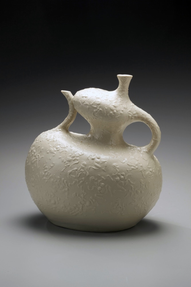 Kawamoto Gorō - Attenuated and animated pouring vessel - Artworks - Joan B Mirviss LTD | Japanese Fine Art | Japanese Ceramics