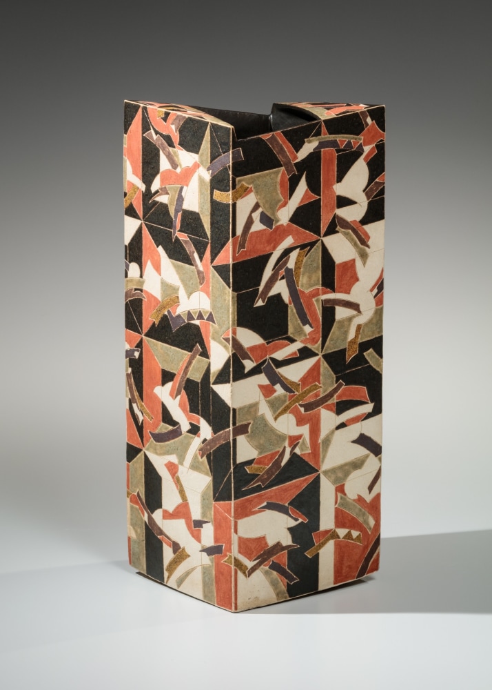 Wada Morihiro - Kanmonki; Vessel with Repeated Rectangles Pattern - Artworks - Joan B Mirviss LTD | Japanese Fine Art | Japanese Ceramics