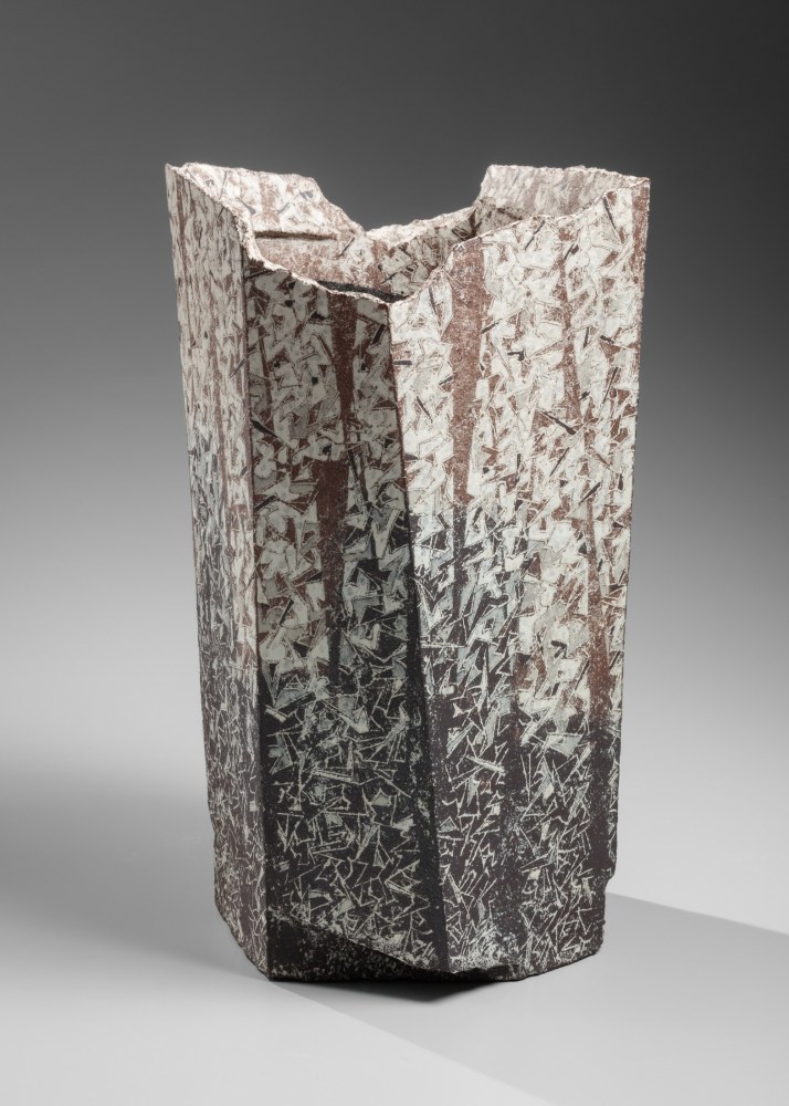 Wada Morihiro - Hassanmonki; Linear Cedar-patterned Vessel - Artworks - Joan B Mirviss LTD | Japanese Fine Art | Japanese Ceramics