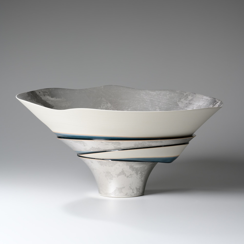 Fukumoto Fuku - Plachina no tsuki no shimo; Platinum Lunar Frost - Artworks - Joan B Mirviss LTD | Japanese Fine Art | Japanese Ceramics