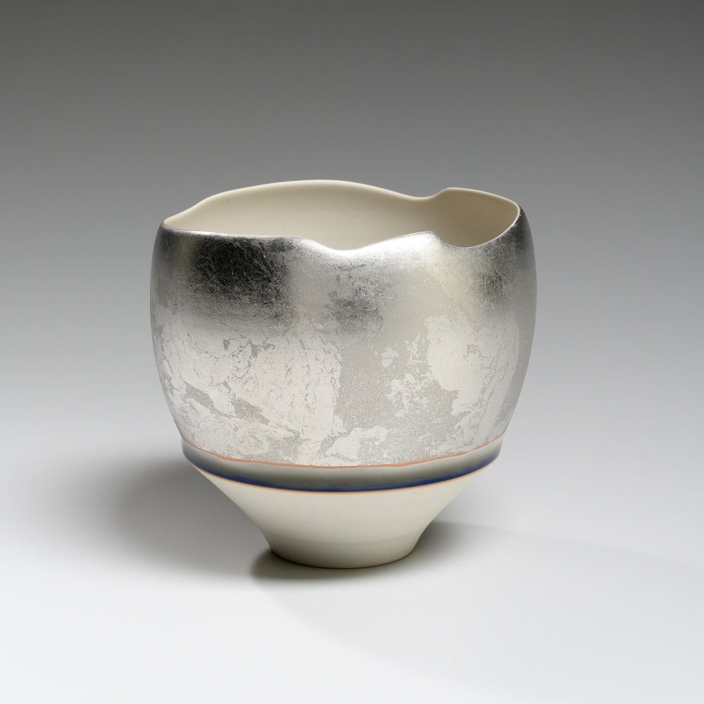 Fukumoto Fuku - Plachina no tsuki no shimo; Platinum Lunar Frost - Artworks - Joan B Mirviss LTD | Japanese Fine Art | Japanese Ceramics