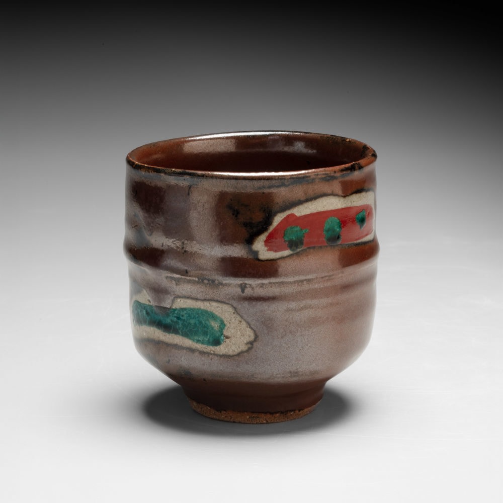 Hamada Shōji - Persimmon-glazed tall winter teabowl - Artworks - Joan B Mirviss LTD | Japanese Fine Art | Japanese Ceramics