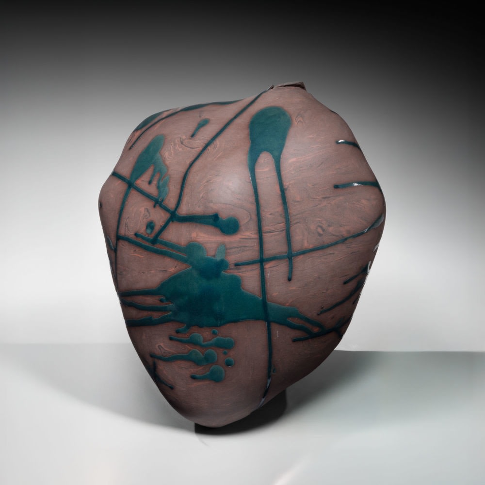 Takiguchi Kazuo - Copper glazed biomorphic sculpture - Artworks - Joan B Mirviss LTD | Japanese Fine Art | Japanese Ceramics