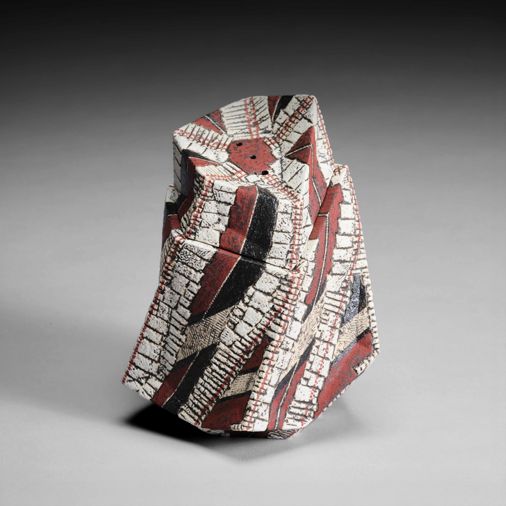 Sawada Hayato - Kakusai kōro; Brilliant Red Incense Burner - Artworks - Joan B Mirviss LTD | Japanese Fine Art | Japanese Ceramics