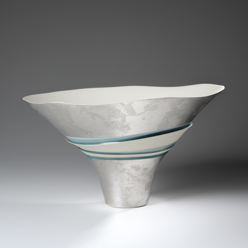 Fukumoto Fuku - Plachina no tsuki no shimo; Platinum Lunar Frost - Artworks - Joan B Mirviss LTD | Japanese Fine Art | Japanese Ceramics