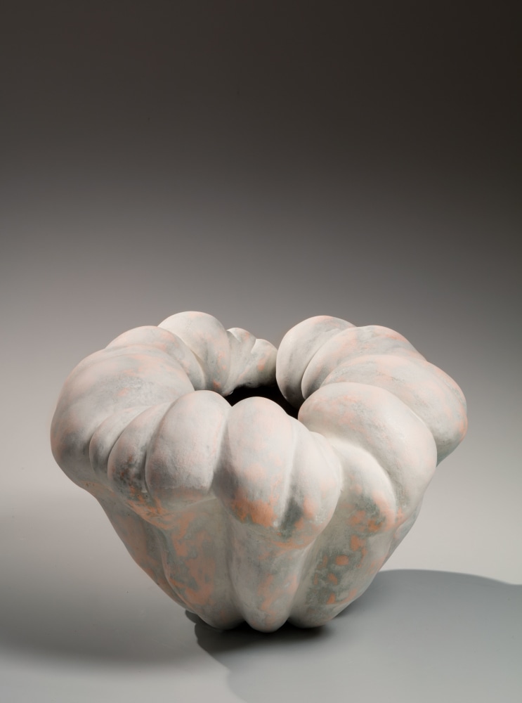 Katsumata Chieko - Biomorphic vessel in the form of a pumpkin - Artworks - Joan B Mirviss LTD | Japanese Fine Art | Japanese Ceramics