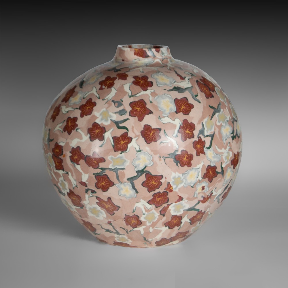 Matsui Kōsei - Vessel with plum blossom patterning - Artworks - Joan B Mirviss LTD | Japanese Fine Art | Japanese Ceramics