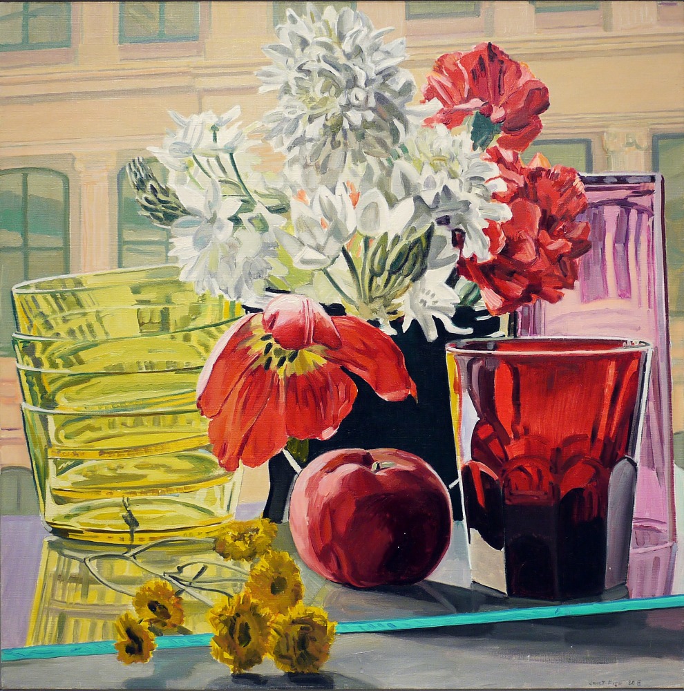 Tulip, Apple and Glass, 1980, Oil on canvas
