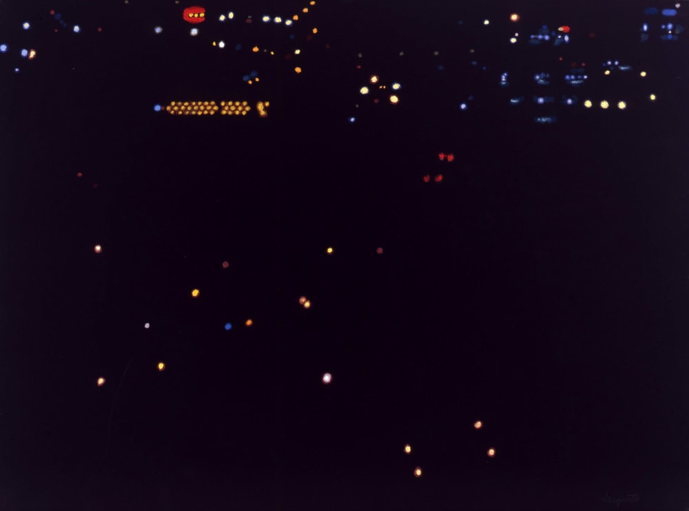 Maine Night Lights B (from Helicopter), 2007, Pastel on paper