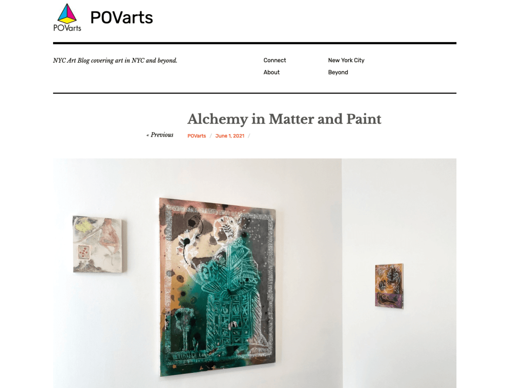 Press on Angelina Gualdoni: POVarts, "Alchemy in Matter and Paint", by Katerina Lanfranco