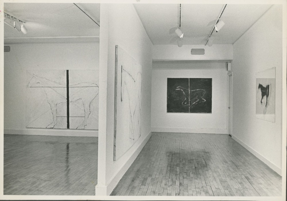Installation view of&amp;nbsp;Susan Rothenberg, Willard Gallery, 1977. Courtesy Miani Johnson.