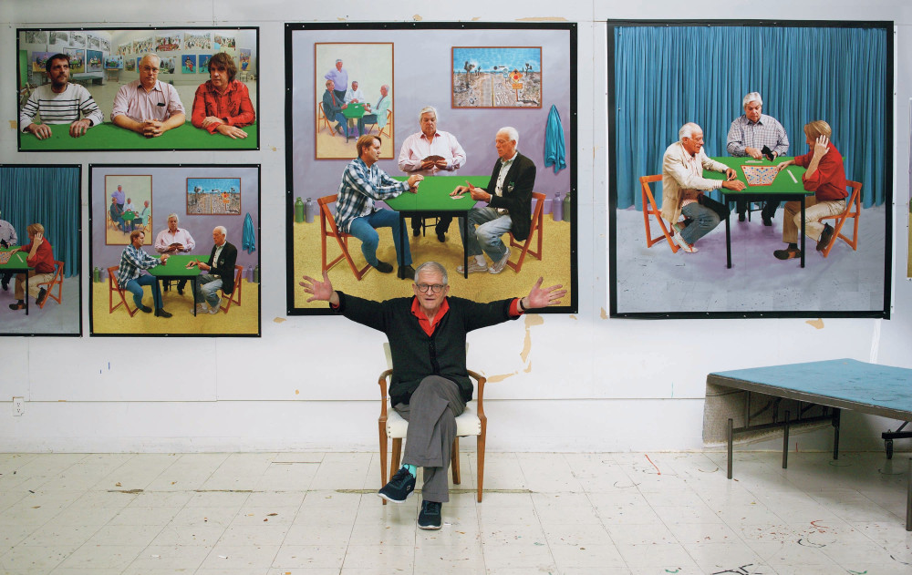 Hockney in his studio, 2015. Image &amp;copy; Richard Schmidt/David Hockney