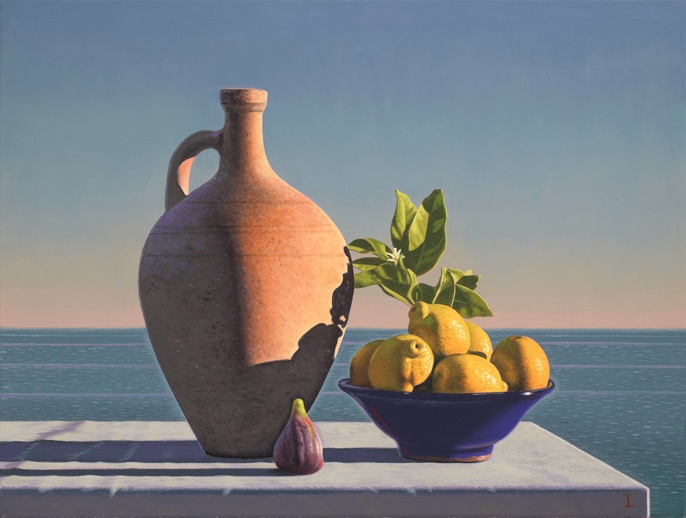 David Ligare (b. 1945), Still Life with Lemons, Fig and Pot, 2018