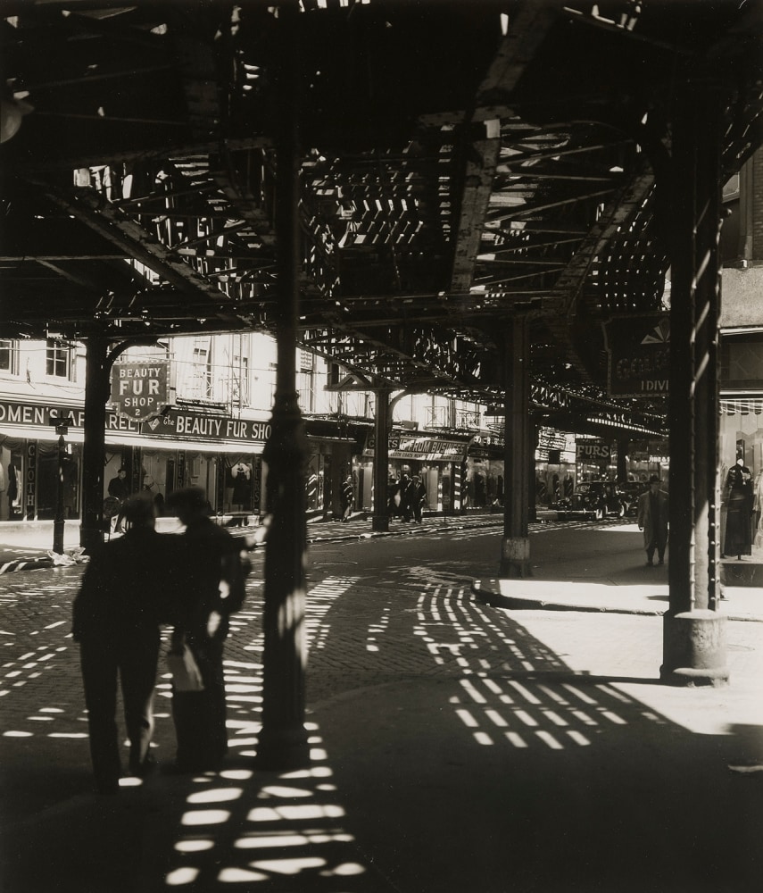 Berenice Abbot (1898-1992), El, Second and Third Avenue Lines, Bowery and Division Streets, Manhattan, 1936