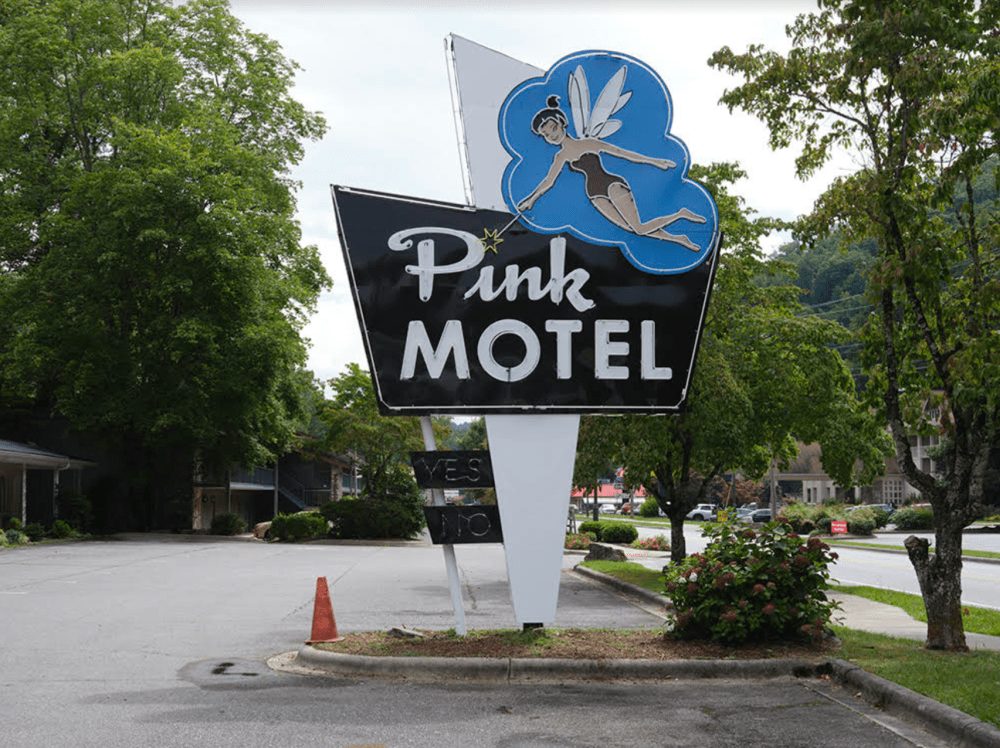 Photograph of motel sign, by Tema Stauffer
