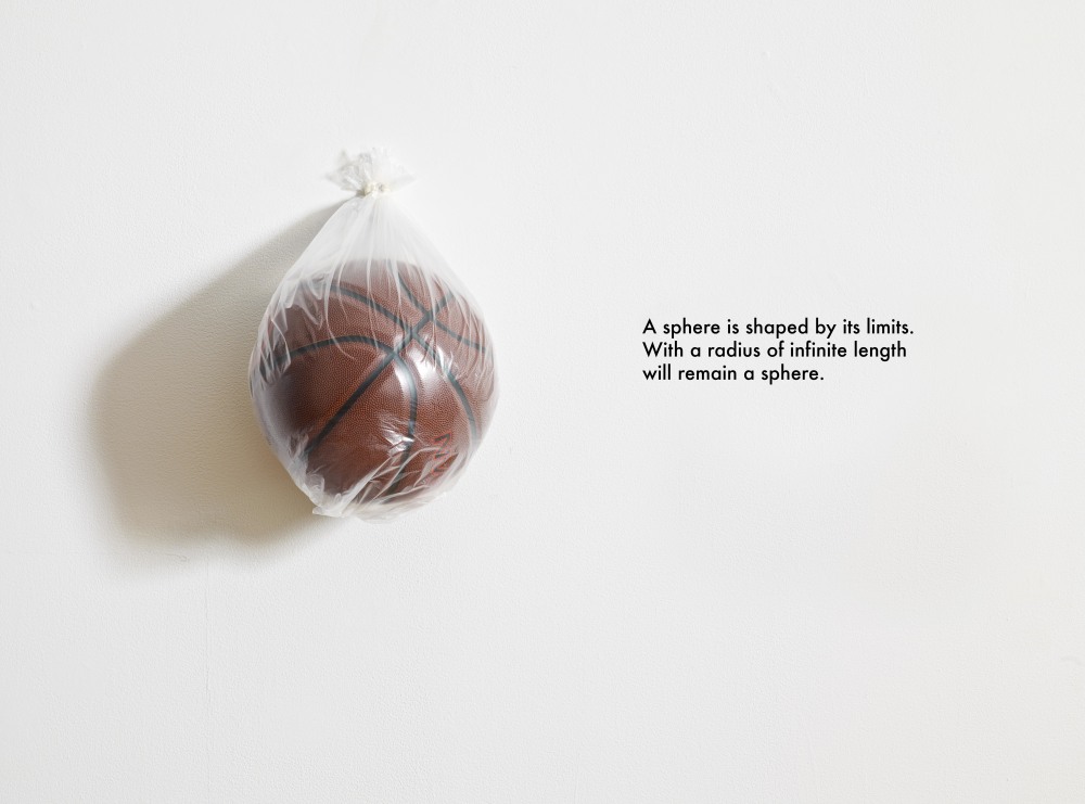 Luis Camnitzer: A sphere is shaped by its limits from the series "The Assignment Books" (2011-2013), The Galerie für Zeitgenössische Kunst, Leipzig, Germany (2016)