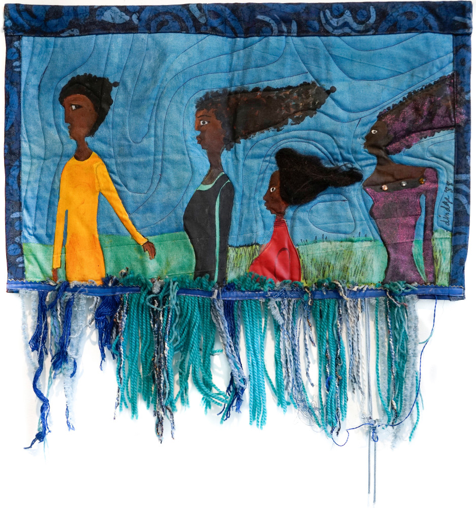 Fridman Gallery: Dindga McCannon, Four Women, 1988, mixed media, 24 x 27 in. Image courtesy of the artist, Fridman Gallery and Independent New York.